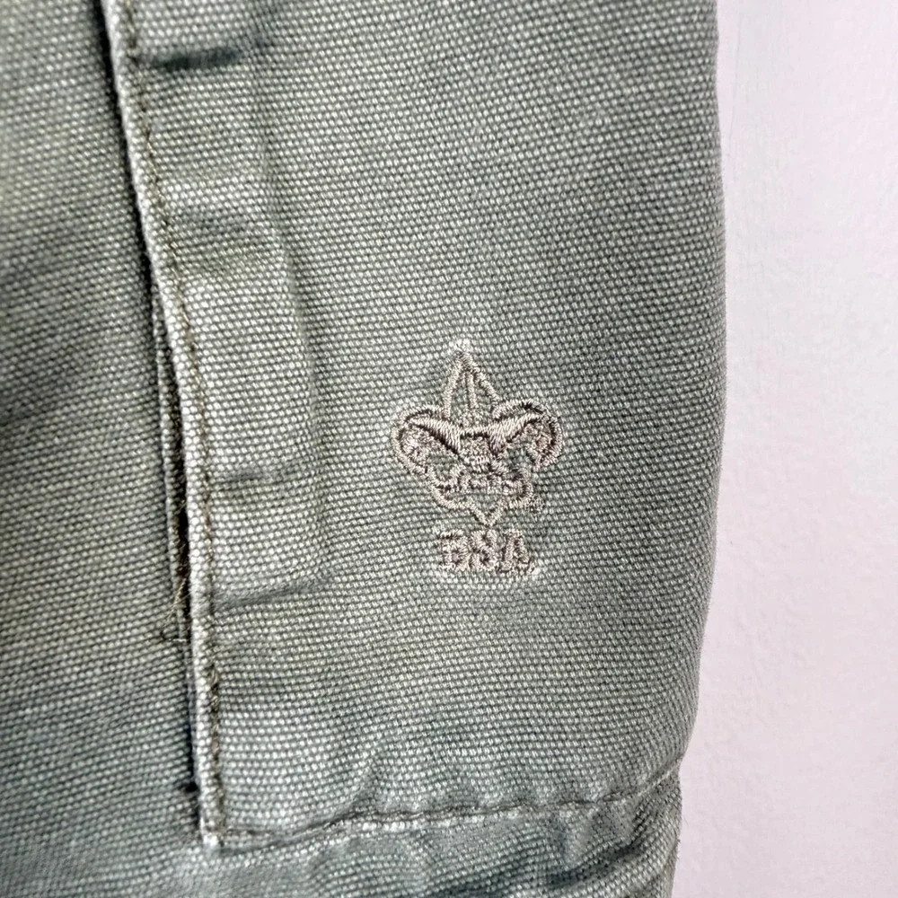 Boy Scouts of America Green Canvas Cargo Shorts 30 Uniform Gorpcore Utility